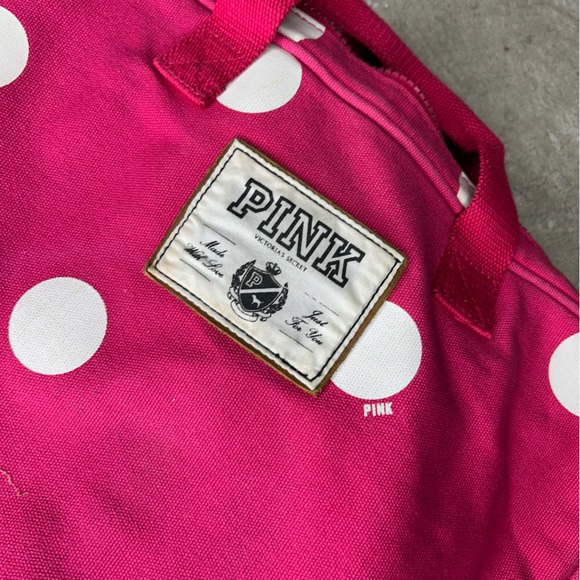 PINK Victoria's Secret Pink and White Polka Dot Backpack - Picture 2 of 4